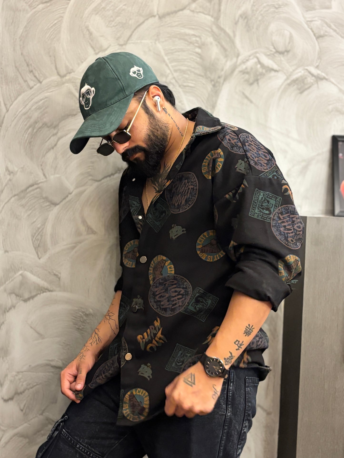 Midnight Stamp Button-Down