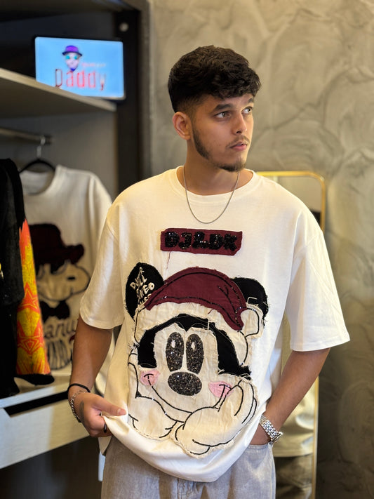 Oversized Cut stitched T-Shirts (Mikky mouse deisgn concept)