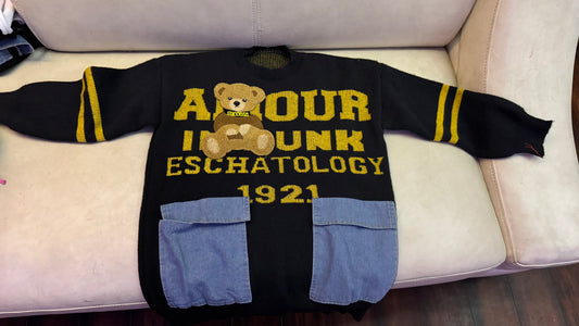 Woolen cut stitch teddy tee