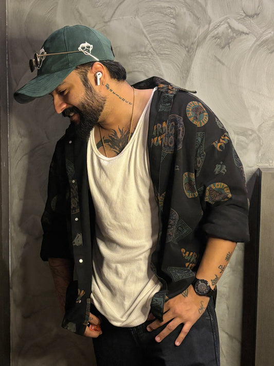 Midnight Stamp Button-Down